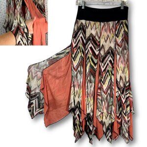 Athena Marie Layered M Boho Gypsy Hippie Y2K Streamer Strip Patchwork Art Skirt